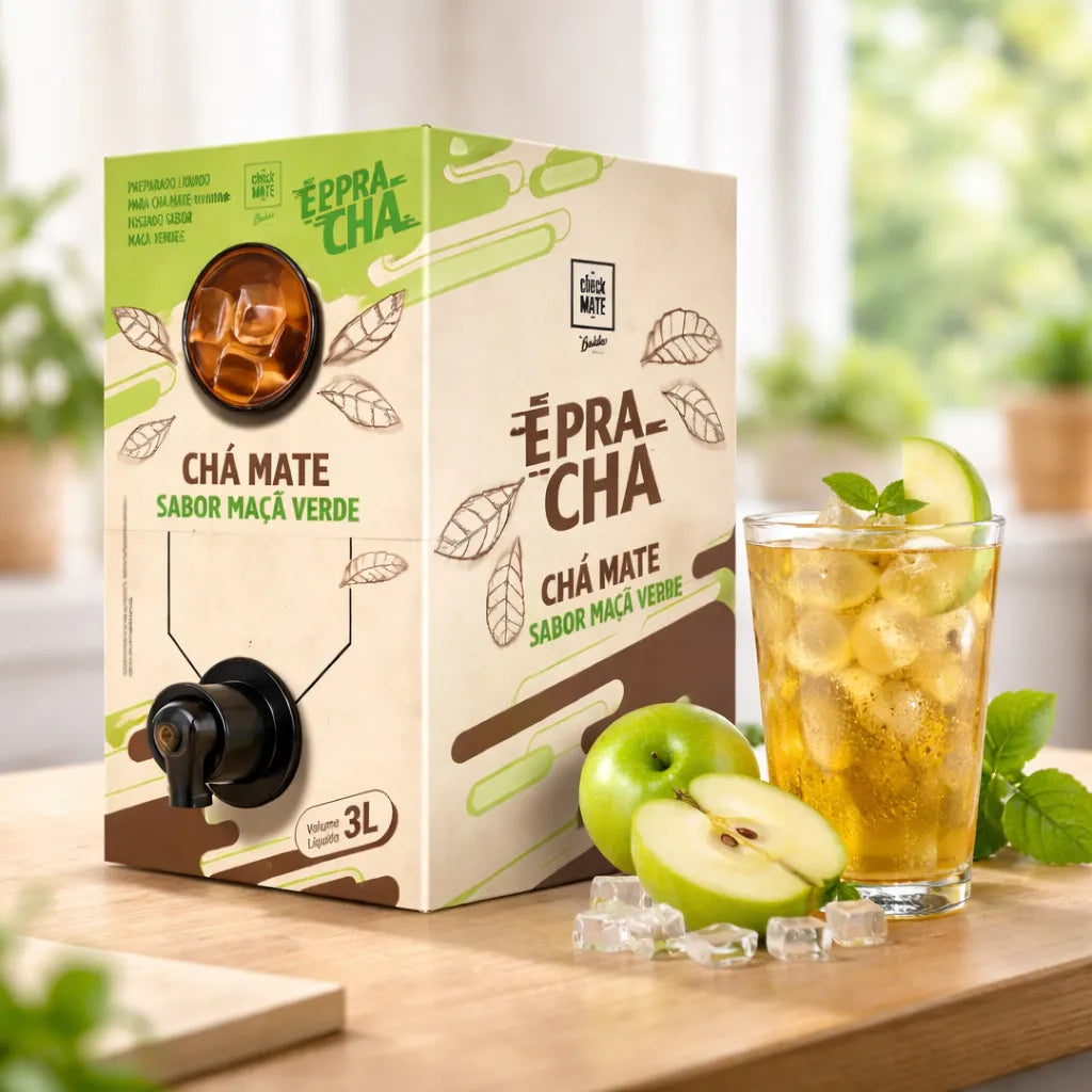 CHA MATE tostado Concentrato para preparo de 3 Litros - Sabor MAÇA VERDE
